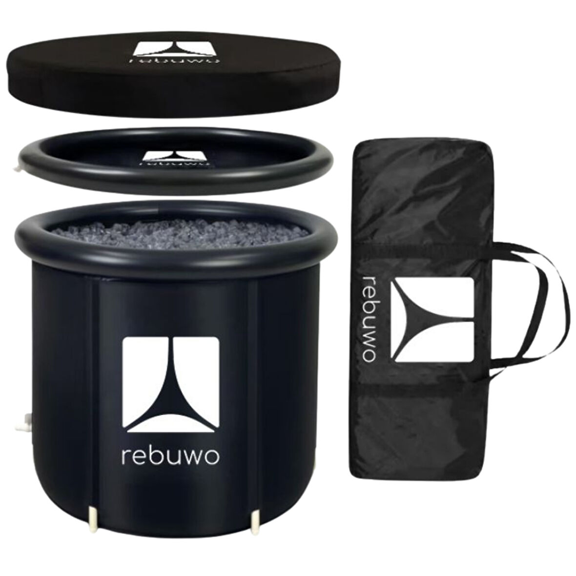 Rebuwo Sporcu Buz Küveti 300 Litre 75×75 cm – Kompakt Soğuk Su Terapisi Ice Bath | Katlanabilir Dayanıklı Taşınabilir Küvet